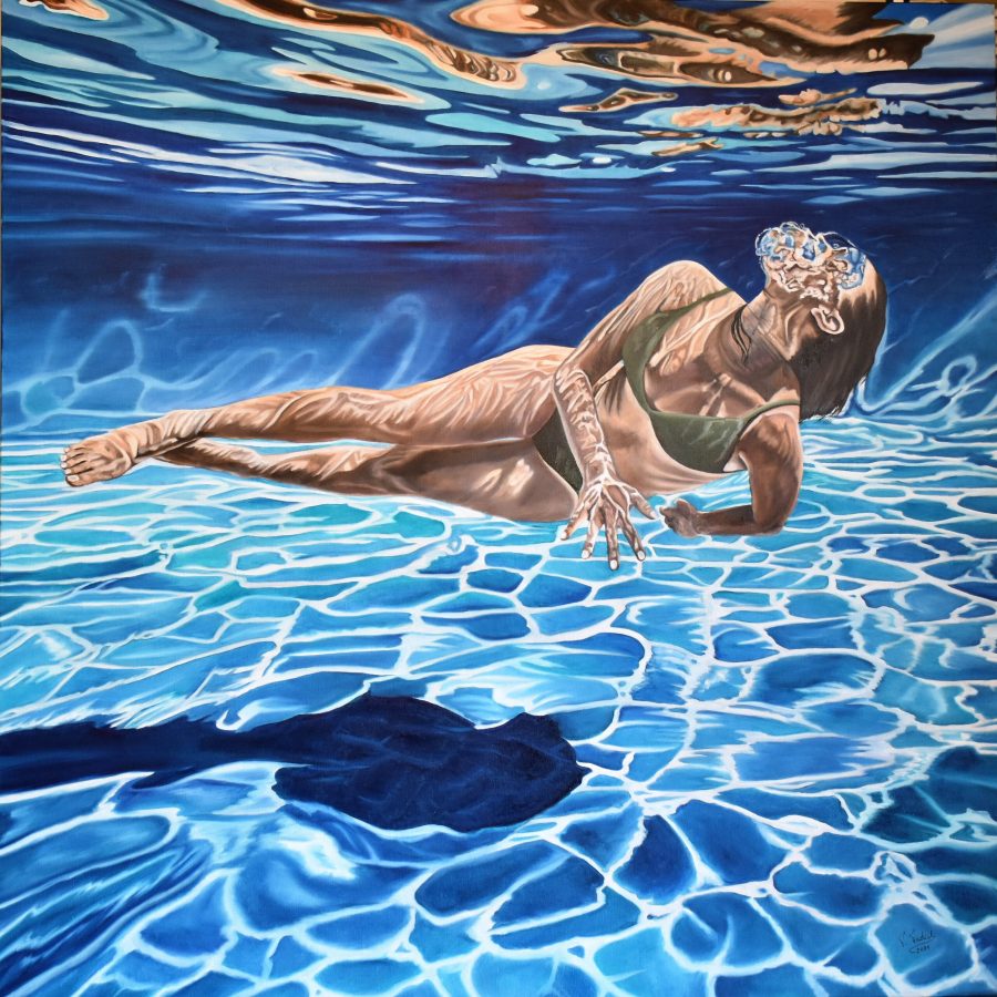 Acqua 57, oil on canvas, 100x100 cm.