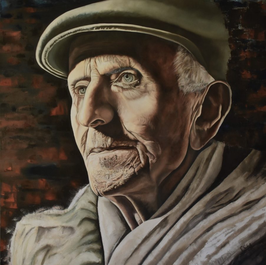 Profugo, oil on canvas, 100x100 cm